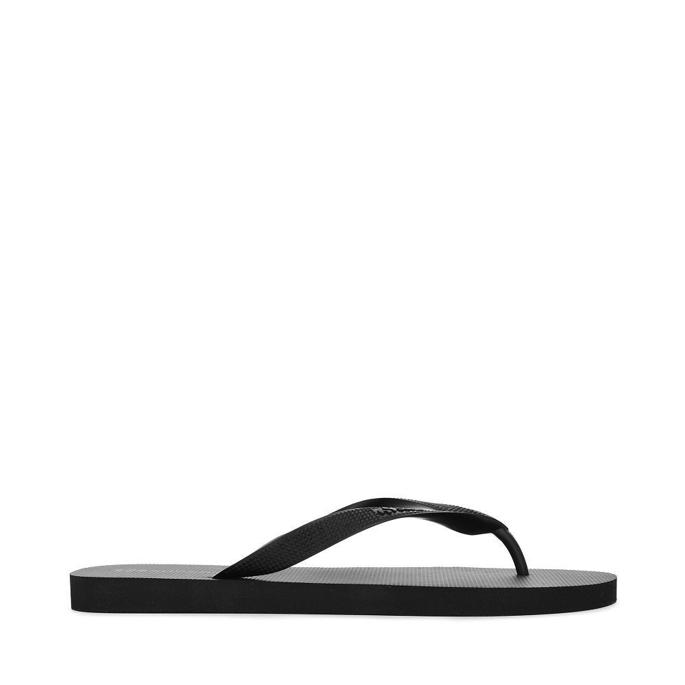 Superga 4121 Black Flip Flops - Men's Shoes USA | US2856482